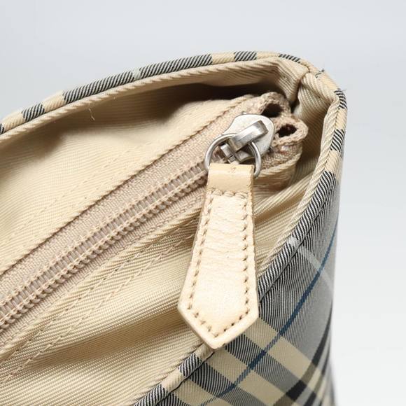 BURBERRY Nova Check Black label Hand Bag Nylon Blue Auth mr478 - Picture 10 of 16